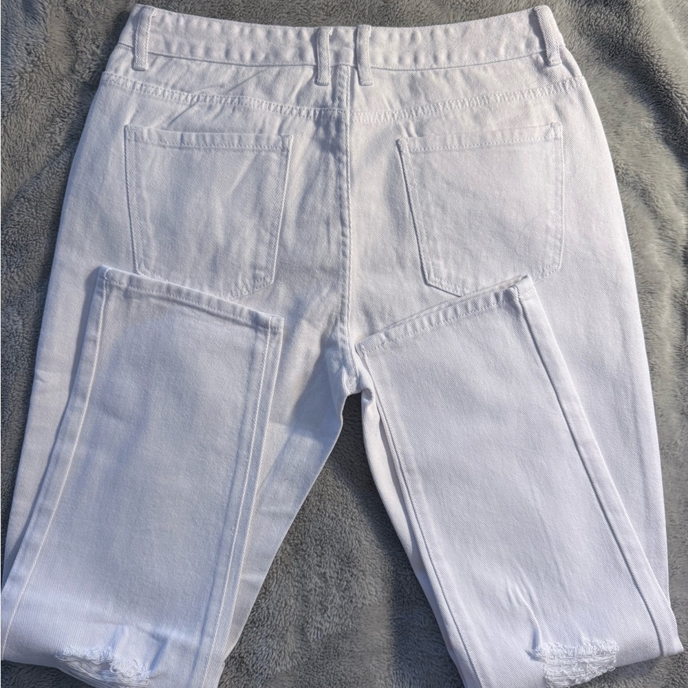 Manfinity White Distressed Ripped Jeans Size 34